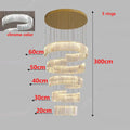 Axyaa Crystal Chandelier Stair Pendant Lamp Living Room Pendant Lights