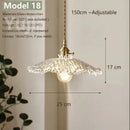 Axyaa Vintage Clear Glass Brass Pendant Light for Kitchen Dining Bedroom