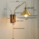 Axyaa LED Glass Copper Wall Sconce Modern Stair Light Fixtures for Home Decor
