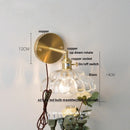 Axyaa Clear Glass LED Wall Light Fixture Modern Rotate Bedside Lamp