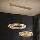 Axyaa Gold Crystal Chandelier Pendant Lamp for Home Dinning Room Decor