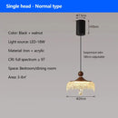Axyaa Walnut Retro Pendant Light for Restaurant, Bedroom, Bar - LED Chandelier
