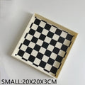 Axyaa Checkerboard Lattice Acrylic Ornament Storage Tray Decoration Base