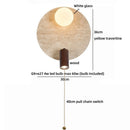 Axyaa Yellow Travertine LED Wall Lamps Indoor White Glass Stone Wood Stair Light