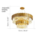 Axyaa Crystal Chandelier: Black Aluminum Luxury Pendant Light for Living Room and Hotel