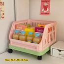 Axyaa Desk Color Storage Basket Organizer with Wheels