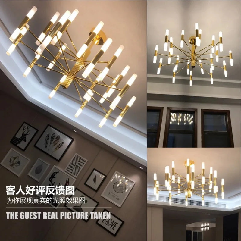 Nordic Style Chandelier by Axyaa - Modern Industrial Pendant Lighting for Living and Dining Rooms
