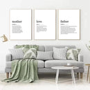 Axyaa Family Love Wall Art Black White Poster Canvas Painting Home Decor