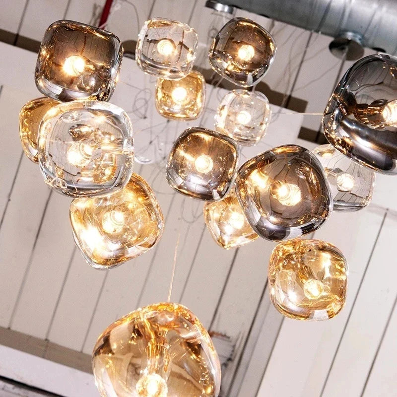 Axyaa Crystal LED Chandelier for Living Room and Staircase