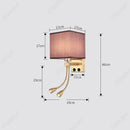 Axyaa LED Fabric Wall Light with Rotating Spotlight and USB Charging Port