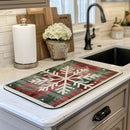 Axyaa Christmas Dish Drying Mat Non-slip Kitchen Counter Pad Heat Resistant Placemat