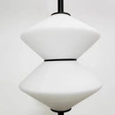 Axyaa Modern White Glass LED Pendant Lamp with Adjustable Black Gold Metal Wire