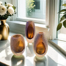 Axyaa Frosted Glass Vase: Elegant Floral Arrangement Home Decor & Hydroponics Accessory