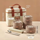 Axyaa Bear Stainless Steel Thermal Lunch Box - Leak Proof Bento Container