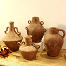 Axyaa Retro Pottery Vase with Geometric Handle for Home Decor