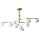 Axyaa Glass Black Gold Chandelier for Living Room Bedroom G9 LED Fixture