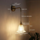 Axyaa Nordic Copper Glass LED Wall Lights Fixture for Balcony Bathroom Bedroom