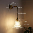 Axyaa Nordic LED Copper Glass Wall Lights for Balcony Bedroom Bathroom Mirror