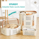 Axyaa Collapsible Laundry Basket with Handles and Side Containers - Space-Saving Solution