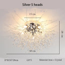 Axyaa Nordic Dandelion Crystal Ceiling Light for Romantic Home Décor