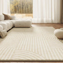Axyaa Plush Cream Style Living Room Carpet: Soft, Thick, Washable, Large Area Rug