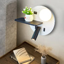 Axyaa LED Reading Wall Light with USB Charging, Wireless Sconce, Switch Bedside Lamp