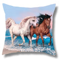 Fine Horse Print Cushion Cover for Home Decor by Axyaa