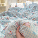 Axyaa Cloud Super Soft Kapok Mattress in Cream Wind Wrinkled Double-Layer Yarn - 4-Piece Set