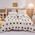 Axyaa Nordic Flower Print Plush Flannel Blanket, Soft Throw for Sofa Couch Bed