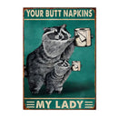 Axyaa Funny Butt Napkins Poster for Home Hotel Cafe Decor