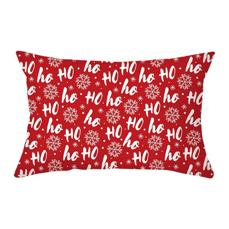 Axyaa Snowman Alphabet Print Pillowcase - Festive Rectangular Cushion Cover