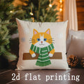 Axyaa Cat Pattern Pillow Covers for Sofa, Bedroom & Car - Rectangular Cushion Cover