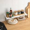 Axyaa Expandable Kitchen Counter Shelf Organizer Rack Stackable Pantry Bathroom Storage