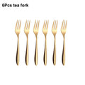 Axyaa Gold Stainless Steel Cutlery Set - 24Pcs Smooth Handle Flatware