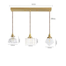 Axyaa Clear Glass LED Pendant Light, Copper Nordic Hanging Lamp for Home Decor