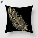 Axyaa Gold Leaf Print Pillow Cover for Home Sofa Decor