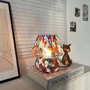 Axyaa Glass Flower Mushroom Lamp - Cream Style Bedside Table Lamp for Interior Decor