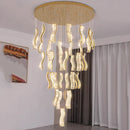 Axyaa Crystal Chandelier Stair Pendant Lamp Living Room Interior Lighting
