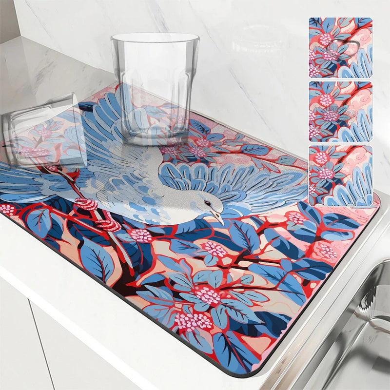 Axyaa Absorbent Draining Mat for Kitchen and Bathroom