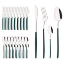 Axyaa Gold Stainless Steel Cutlery Set - 40Pcs Western Dinnerware Tableware Set