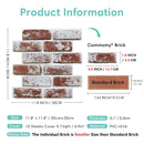 Axyaa 3D Brick Wall Stickers, Waterproof Matt Panels, 30x30cm - Living Room Bedroom Decor