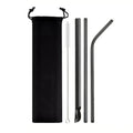 Axyaa Stainless Steel Bubble Tea Straw Set with Cleaner Brush