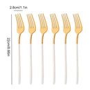 Axyaa 6Pcs Dinner Fork Set Stainless Steel Silverware Cutlery Mirror Flatware