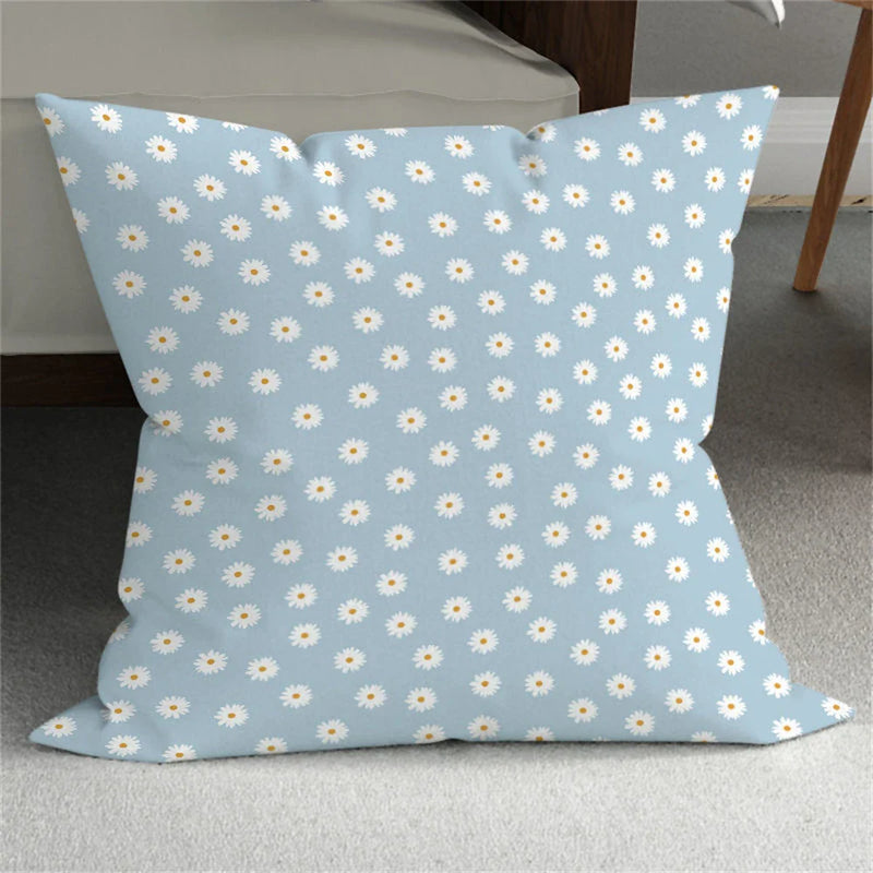 Axyaa Small Daisy Leaves Cushion Cover - Home Decor Pillowcases