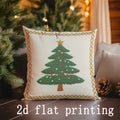 Axyaa Christmas Tree Pattern Pillow Covers for Sofa, Bedroom, Car - Rectangular Cushion