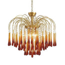 Axyaa Glass Water Drop Chandelier for Living, Bedroom, Dining Room - Retro Design