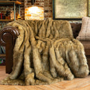 Axyaa Luxury Faux Fur Throw Blanket King Size Plaid Throws Soft & Fluffy