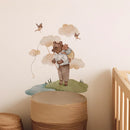 Axyaa Boho Cartoon Mouse Animals Nursery Wall Decals for Kids Room Decor