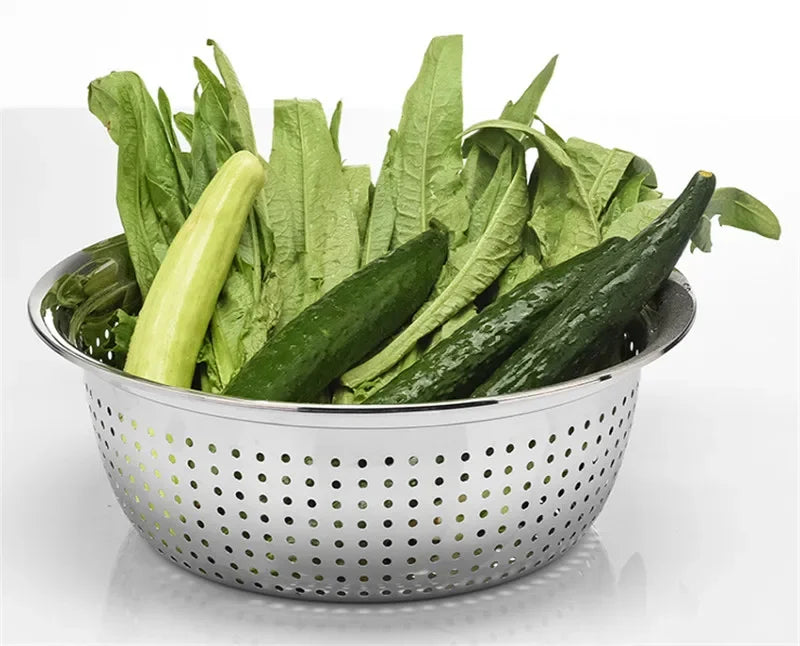Axya Stainless Steel Mesh Sifter Colander Strainer Sieve - Round Basin Filter Tray Basket