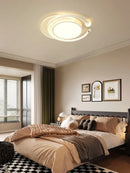 Axyaa Modern Minimalist Round LED Ceiling Light, Creative Bedroom Lighting Fixture